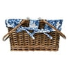 The Pioneer Woman Weaved Willow Summer Basket, Blue Heritage Floral Liner