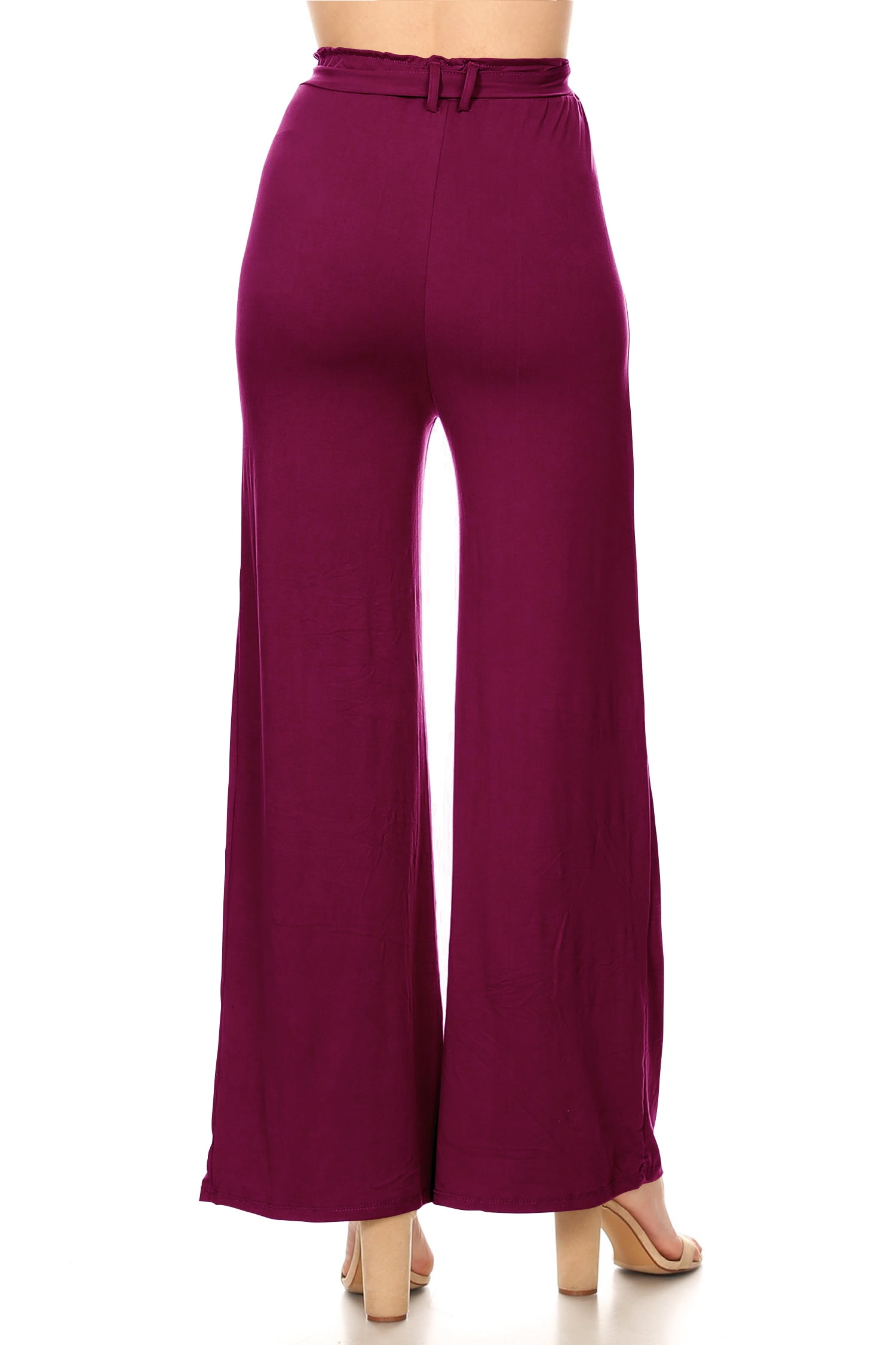 【THE MOZZ】Munchu belt wide pants BCBGMAXAZRIA Women's High Waisted Wide Leg Zipper Pant