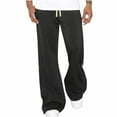thumbnail image 2 of WRKEKC Casual Pants for Men Simple Button Print Drawstring Elastic Waist Straight Leg Pocket Pants for Modern Casual, 2 of 8