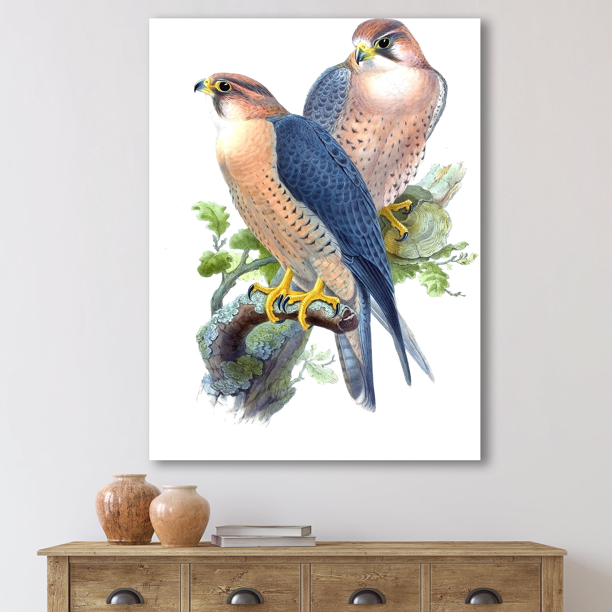Designart ' Ancient Birds II ' Traditional Canvas Wall Art Print