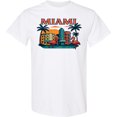 thumbnail image 3 of Inktastic Miami Vintage Flamingo Sunset Art T-Shirt, 3 of 5