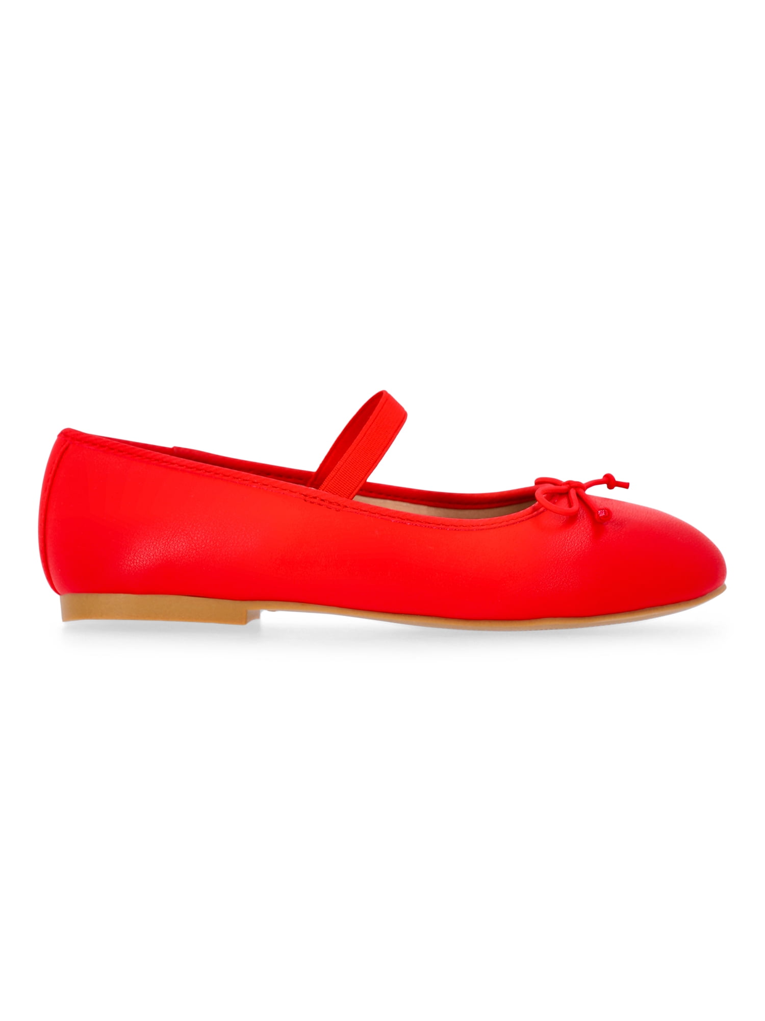 Wonder Nation Little and Big Girls Faux Leather Ballet Flats