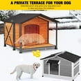 thumbnail image 5 of AIVITUVIN Heated Outdoor Dog House - Weatherproof Insulated Wooden Shelter with Iron Frame, Large Porch for Medium & Large Dogs, Indoor/Outdoor Kennel(XL), 5 of 10