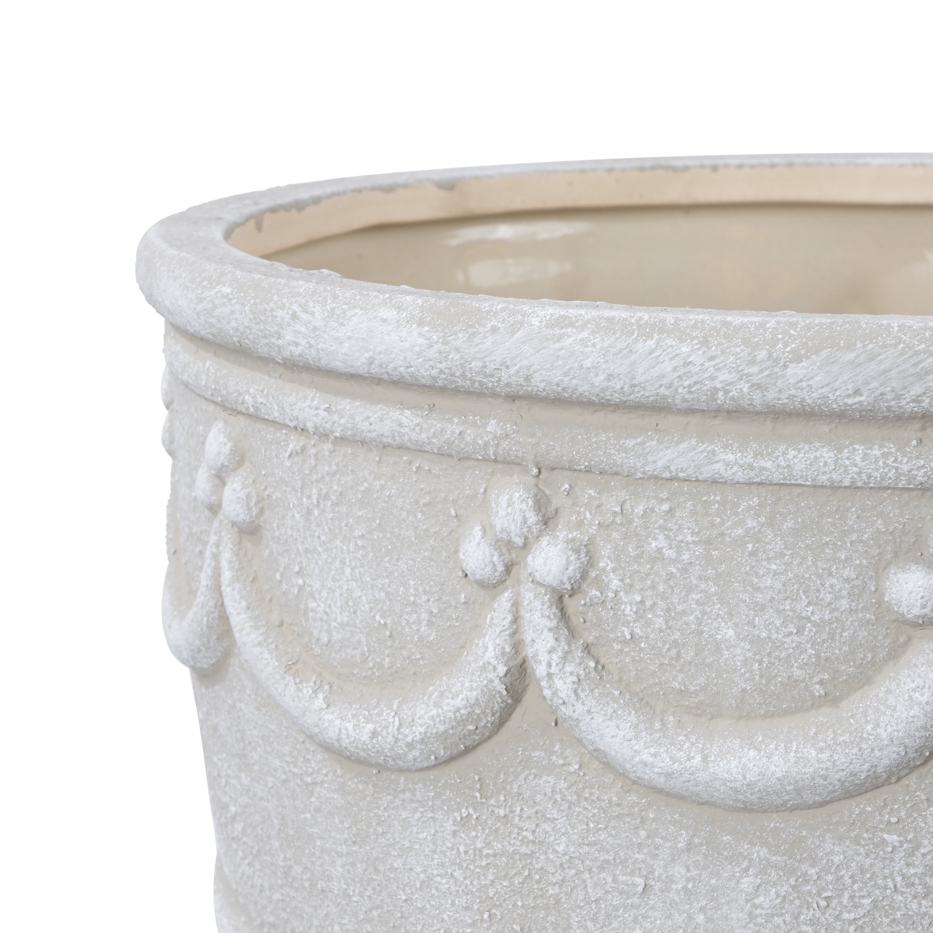 My Texas House 12 in Retro Planter, Cream