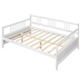 thumbnail image 4 of Tcbosik Full Size Wooden Daybed Frame with Under-Bed Storage Space, 3-Sided Sofa Bed with Slats Support, for Bedroom or Living Room, White, 4 of 9