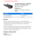 thumbnail image 2 of Air Temperature Sensor - Compatible with 2011 - 2014 Chrysler 200 2012 2013, 2 of 2