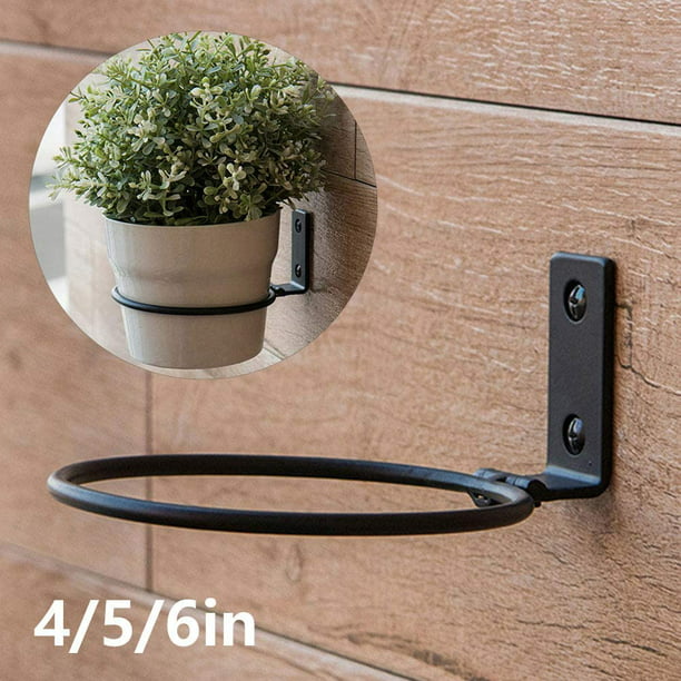 1pcs Flower Pot Holder Wall Mounted Plant Ring Iron Planter Hangers Racks For Indoor Balcony Home Garden Yard 4 Inches Com - Wall Mounted Pot Holder Garden