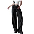thumbnail image 1 of Qarigey Pantalón de poliéster Unisex Banda elástica Casual Lavable Fácil de combinar Viajes Deportes Fotografía Pantalón largo Ropa Prendas para la parte inferior del cuerpo Negro S, 1 of 6