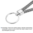thumbnail image 3 of Uxcell PU Keyring Woven Lanyard Straps Braided Leather Keychain, Gray 2 Pack, 3 of 5