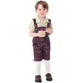 thumbnail image 6 of 3 Pcs Boys Oktoberfest Outfits Bavarian Lederhosen Pocket Shorts Short Sleeve Plaid Shirt Costume With Knee High Stockings, 6 of 7