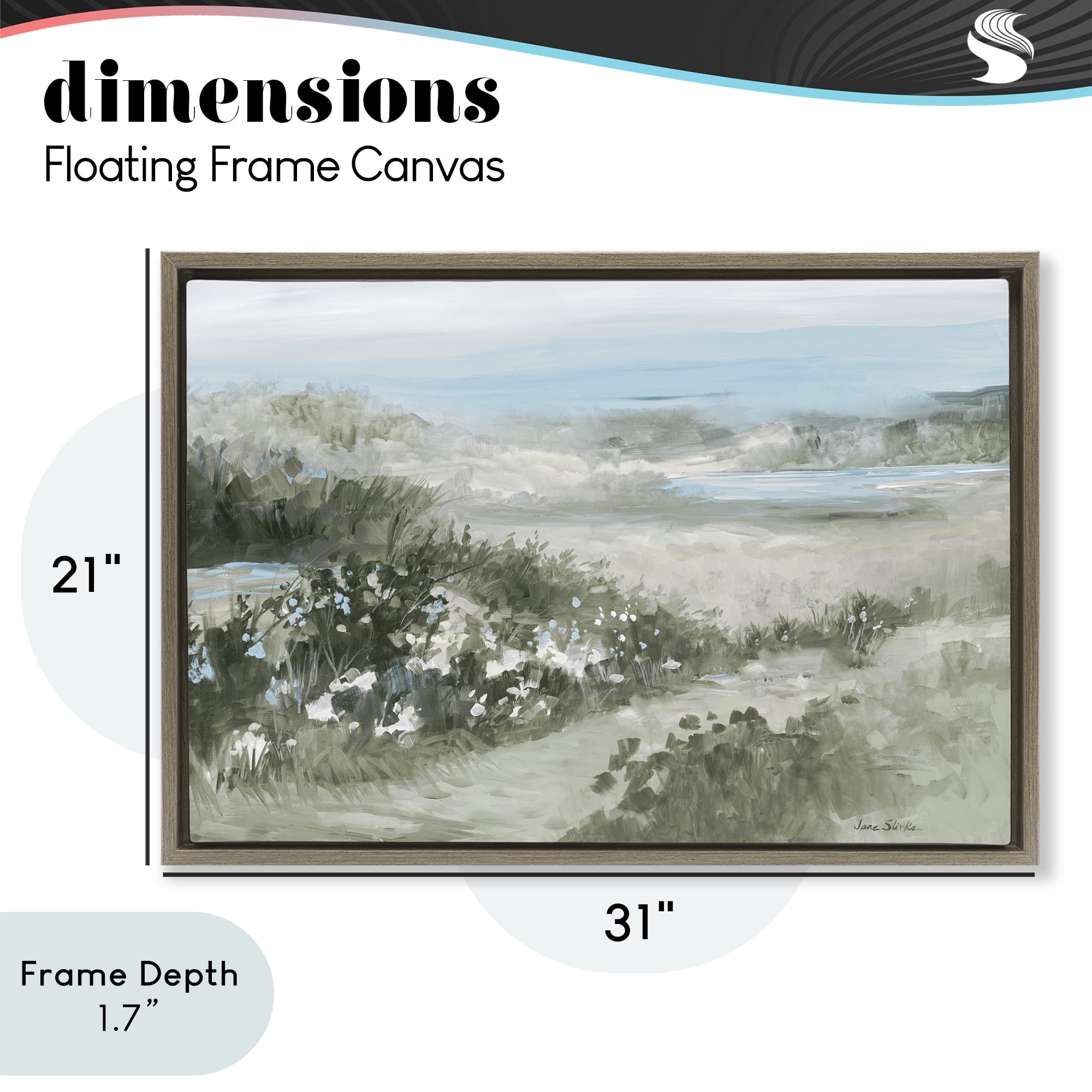 Stupell Industries Neutral Quiet Composition Landscape Brown Framed Floater Canvas Wall Art, design by Jane Slivka