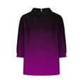 thumbnail image 5 of RXIRUCGD Haut Décontracté Rétro pour Femme à Imprimé, Manches 3/4, Haut/chemise à Manches en V, Violet, Taille : M, 5 of 5