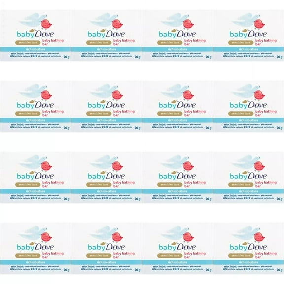 Baby Dove Rich Moisture Bathing Bar -Gentle Soap for Baby 3.17 oz- 12 Pack
