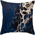 thumbnail image 5 of PEACNNG Navy Blue Throw Pillow Covers 45x45 cm Pack of 4 Blue and Gold Decorative Pillow Cases Abstract Marble Cushion Covers for Sofa Couch, 5 of 5
