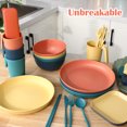 Bocaoying Unbreakable Reusable Lightweight Wheat Straw Dinnerware Sets for 4, 36 Piece