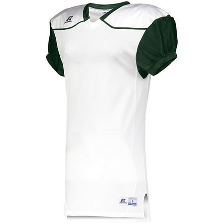 RUSSELL COLOR BLOCK GAME JERSEY (AWAY), L, WHITE/DARK GREEN