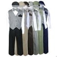 thumbnail image 3 of Baby Boys Toddler Wedding Formal Checks Gingham Vest Set Suits Navy Blue Sz S-4T, 3 of 5
