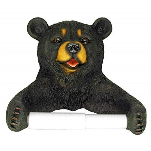 Hugo the Helper Black Bear Bathroom Toilet Paper Holder DWK