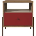 thumbnail image 3 of Manhattan Comfort Joy Table de Chevet 1 Tiroir en Rouge et Marron, 3 of 10