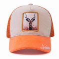 thumbnail image 2 of Unisex Rich Color Trucker Hat Antelope Pattern Patch Design Suede Hat Male Female Summer 9 Styles Animal Baseball Cap, 2 of 6