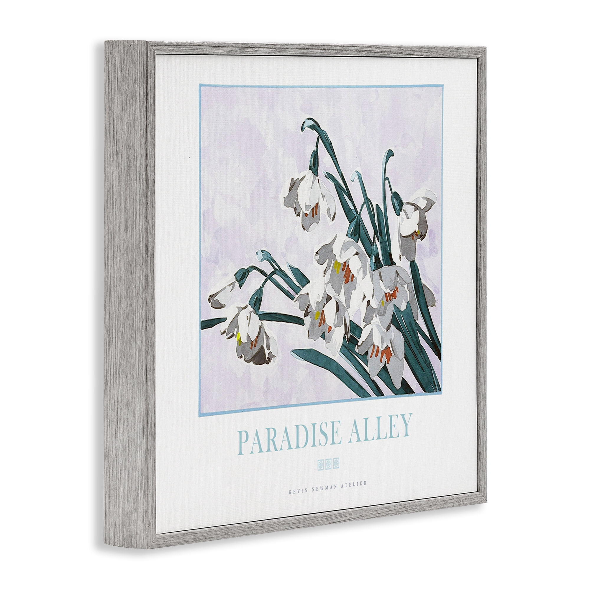 Stupell Industries Paradise Alley White Spring Blooms Gray Framed Giclee Art, design by Jadei Graphics