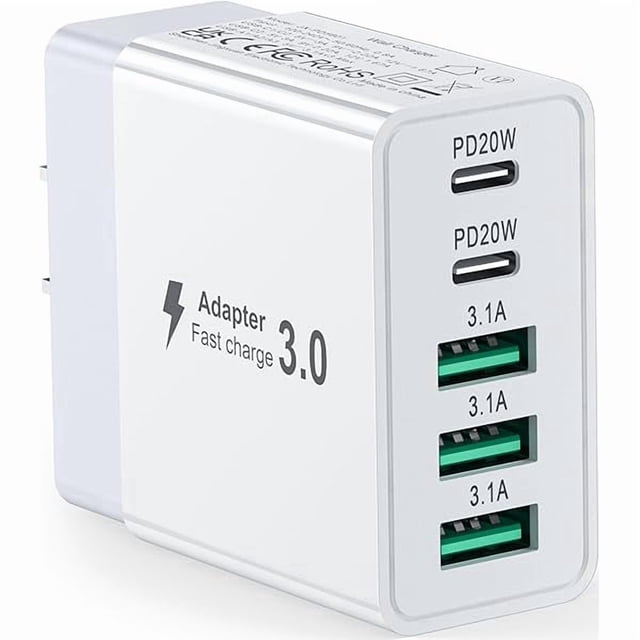 Chenchen 40W USB C Charger Block Fast Charging Cube, Type C Brick Dual PD&QC Wall Plug Adapter for iPhone All Series & iPad, Tablets, for Samsung, Cell Phones Android (50W-1Pack)