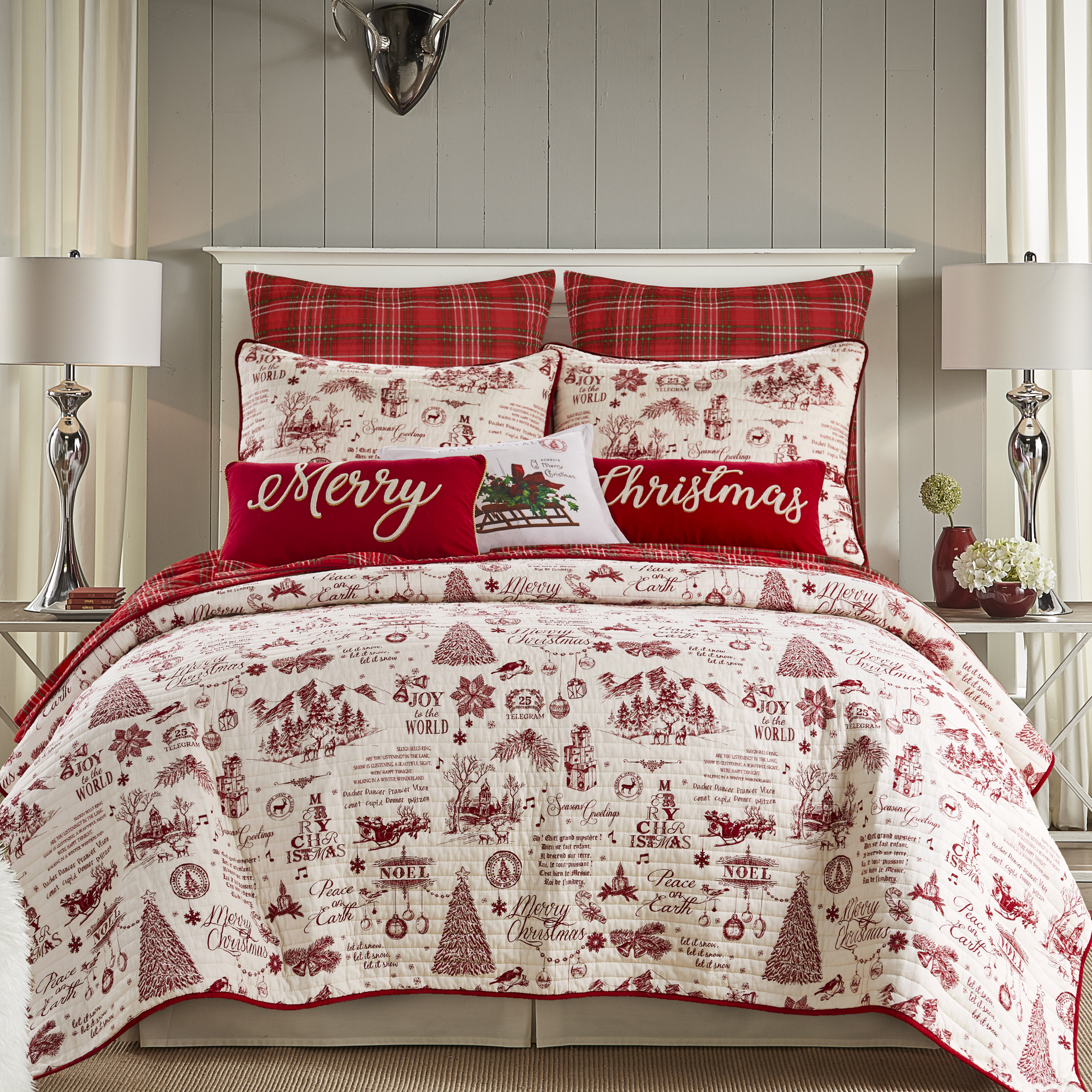 Levtex Home - Yuletide Quilt Set - King Quilt (106x92in.) + Two King Pillow Shams (36x20in 