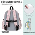 thumbnail image 5 of Unicorn and Butterfly Pink Pattern Cute School Backpack with Padded Back and Adjustable Shoulder Straps 13.4"x11"x4.7", 5 of 5