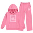 thumbnail image 4 of LvhaoGJOB Big Kids Boys Sweatshirt and Pants Outfit Set, Pink - fleece fabric, ready for print, 4 of 7