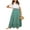 Dark Green, variant on ZAXARRA Women Summer Bohemian Skirt Ruffled Hem Geometric Print Elastic High Waist A-Line Skirt for Beaches Club Streetwear