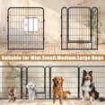 thumbnail image 3 of 8 Panels Heavy Duty Metal Playpen with door,31.7"H Dog Fence Pet Exercise Pen for Outdoor, Indoor, 3 of 13
