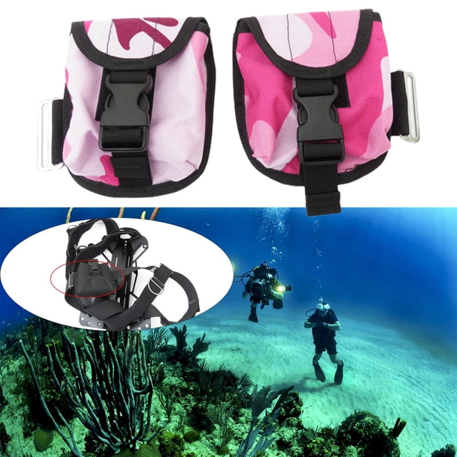 Bolsa de lastre para buceo, riñonera de lastre para buceo de 2 kg, bolsa de contrapeso, con hebilla de liberación rápida para esnórquel al aire libre camuflaje rosa