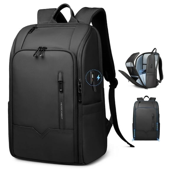 HEROIC KNIGHT Water-resistant Laptop Backpack, Smart Computer Bag with Multiple Pockets for Men, Fits 15.6" Laptop