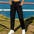 thumbnail image 1 of Dagugfen Cargo Pants for Women Straight Slim Leg Elastic Waist Outdoor Activewear Hiking Camping Pants with Multi Pockets(L,Black), 1 of 6