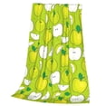 thumbnail image 3 of Bingfone Green Apple Print Flannel Fleece Blanket Throw Blanket For Bed,Sofa,Couch,Travel,Camping(50"X40"), 3 of 9