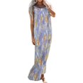 thumbnail image 2 of Vestido de Verano Casual Mujer Moda Europea Suelta Contraste Irregular Doblado Vestido Suspendido para Fiestas, 2 of 6