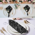 thumbnail image 3 of Black Botanical Cloth Napkins, Vintage Floral Plants Branch Washable and Reusable Dinner Napkins Set of 4, Table Napkin for Kitchen Party Birthday Wedding Hotel Housewarming 20"x20", 3 of 9