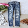 thumbnail image 2 of Vedolay Womens Pants Women's Bell Bottom Jeans High Waisted Ripped Flare Wide Leg Denim Pants,Blue M, 2 of 3