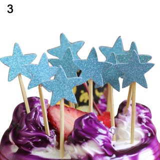  4Pcs Mermaid ocean theme cake topper Cake with fish scales (x4) Baby  shower children's cake decoration purple color : Grocery & Gourmet Food