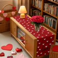 thumbnail image 5 of Valentine''s Day Table Runner Love Heart Table Runners Romantic Red Black Cotton Linen Dresser Scarf Kitchen Dining Table Decor for Valentines Wedding Party Anniversary Decor 13.8x71 Inch, 5 of 8