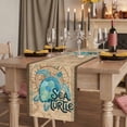 thumbnail image 2 of Table Runners 72 Inches Long Dress Scarves, Vintage Sea Turtle Farmhouse Kitchen/Dining Table Runner, Coffee Tablerunners, Brown Nautical Anchor Bubbles Coastal 16x72 Inch, 2 of 9