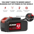 thumbnail image 5 of NAWIN Cordless Impact Wrench, 1/2 Impact Gun,450 ft-lbs (600N.m),Brushless Motor, Impact Wrench with 2×4.0Ah Battery,Power Impact Wrench with Sockets Kit, Fast Charger, 5 of 6