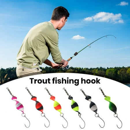 Sportteer Spoon Bait Reusable Trout Spoons Fishing Bait Trout Lure with Hook Vibrant Color Compact Size Jigging Bait