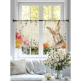 thumbnail image 4 of Bunny Easter Sheer Curtains 54 Inch Length 2 Panels Set Window Treatments, Eucalyptus Spring Floral Farmhouse Weeping Rod Pocket Semi Curtains for Living Room/Bedroom/Kitchen Décor, 104"W x 54"L, 4 of 7