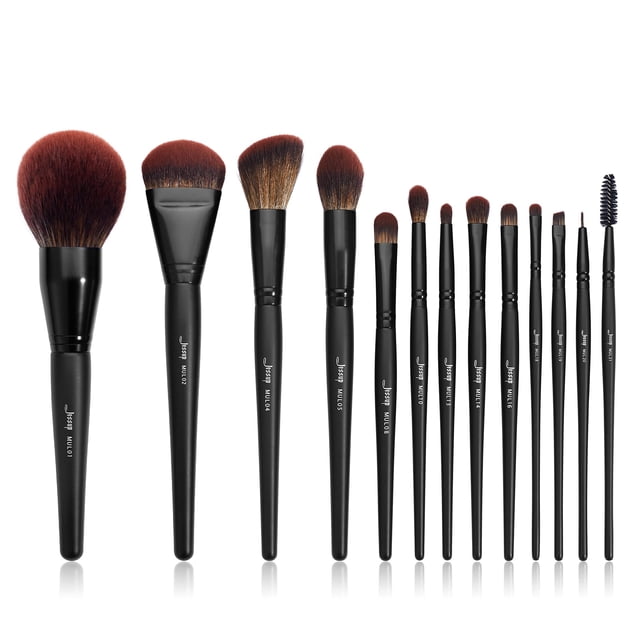 Set de brochas de maquillaje Jessup Full 13 piezas Vegan Phantom Black