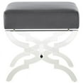 thumbnail image 4 of Posh Living Brayden Velvet Upholstered Ottoman with Acrylic X-Legs in Gray, 4 of 8