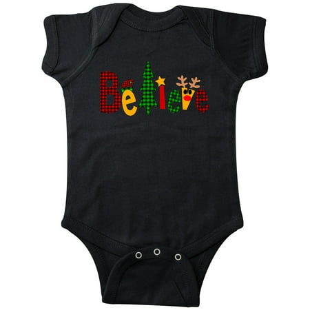 

Inktastic Believe Plaid Christmas Tree and Reindeer Gift Baby Boy or Baby Girl Bodysuit