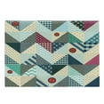 thumbnail image 1 of Chevron Cutting Board, Chevron Patchwork with Vintage Line and Retro Button Forms, Decorative Tempered Glass Cutting and Serving Board, Large Size, Multicolor, by Ambesonne, 1 of 1