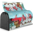 thumbnail image 3 of Farm Cute Gnome Mailbox Cover Magnetic, Christmas Winter Snow Scene Mailbox Cover Standard Size 18" X 21" Wraps Post Letter Box Decor for Garden Yard Home Decor (Gnome in Striped Hat, 3 of 6