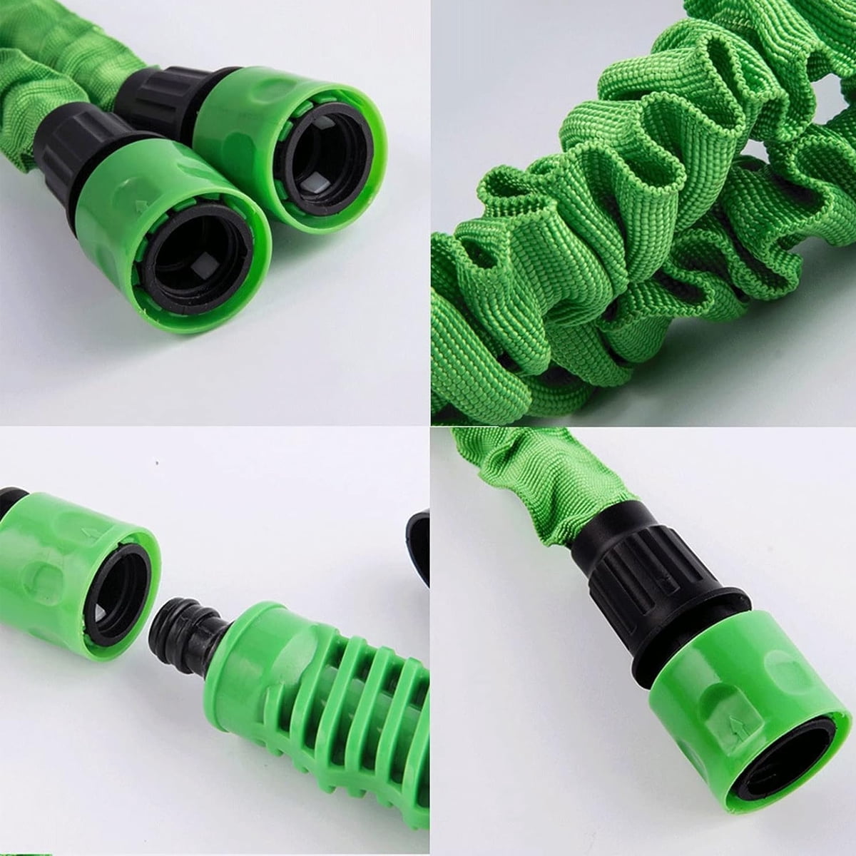 Depato Garden Hoses for Outdoor 25ft Expandable Garden Hose Flexible Lawn Hose with Connector for Car Wash Green Garden Watering